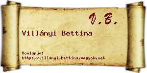 Villányi Bettina névjegykártya